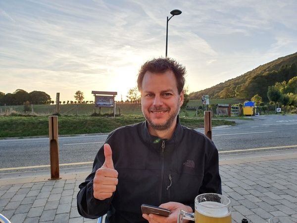 My German friend, Stefan, with whom I drank a beer at Roncevalles. Well then another, then .. I think we stopped at 5. Boy, it was good. Stefan and I are still in contact.