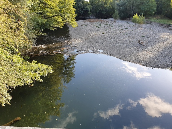 Crossing the river Arga shortly before Zabaldika