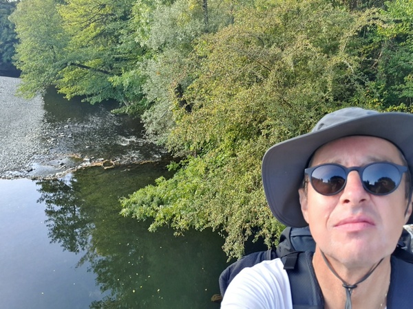 Crossing the river Arga shortly before Zabaldika