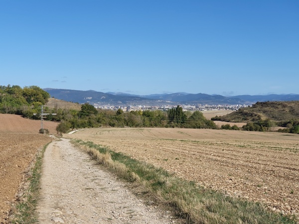 Look back at Pamplona. I walked through fast and did not have time to watch much.