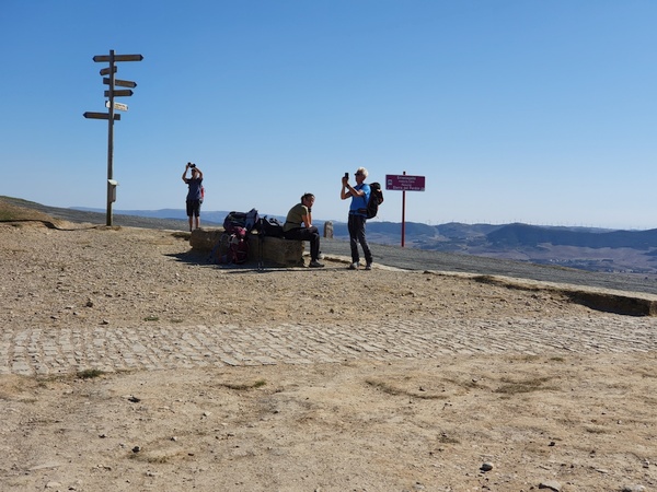 Elizabeth and Fabrizio at Alto Del Perdón.