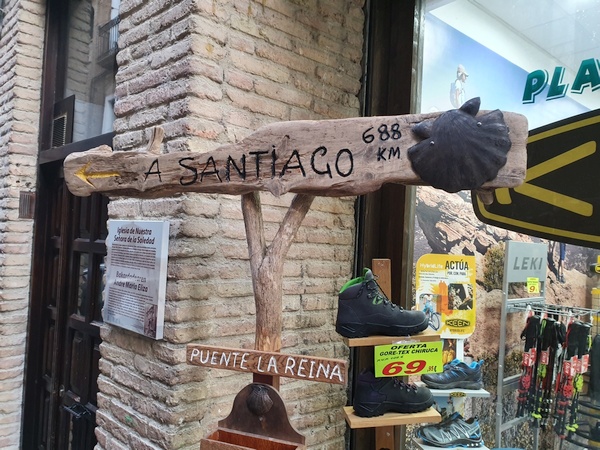Day 4 in Puenta de la Reina. Time to by walking sticks.