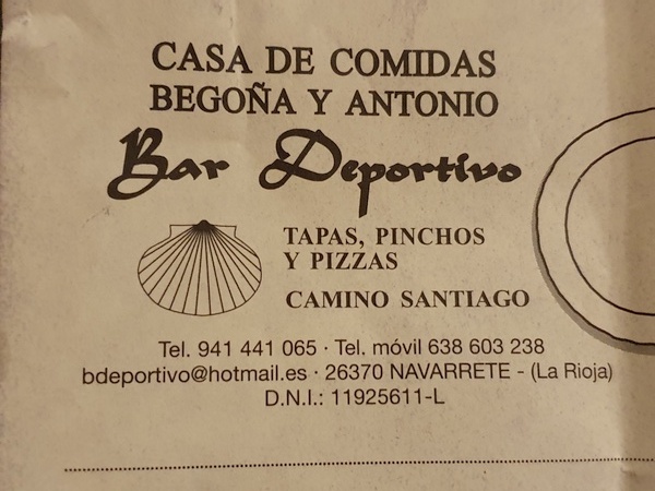 Day 7: Breakfast ticket at Navarette.
