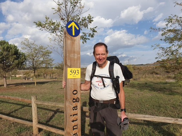 This sign said 593 km to go. But there were many contradicting signs.