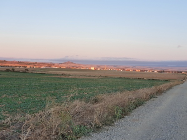 Sun is brightening the next village on the Camino, Santo Domingo de la Calzada