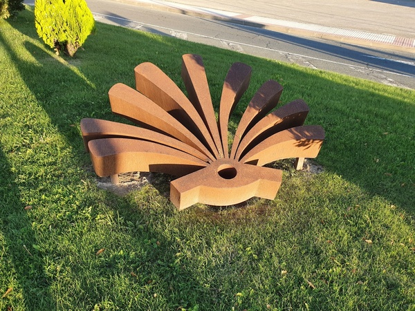 Beautiful Camino sign at the entrance to Santo Domingo de la Calzada