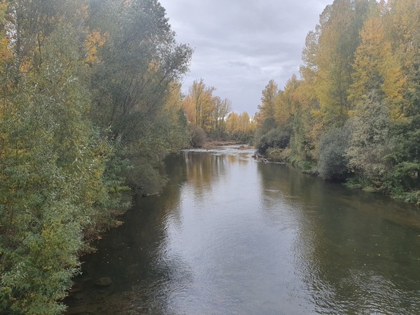 Crossing Rio Porma near Puente Villarente