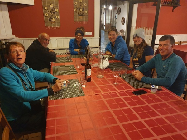 Wine and dinner in Villarente at the best albergue that I found at all along the Camino, Albergue San Pelayo. So beautiful, so cosy. 3 Germans to the left, ??, Dieter, Birgit, ??, American girl from Oklahoma and a crazy Lithuanian guy who wanted to complete the Camino in 14 days. His feet looke like horror.