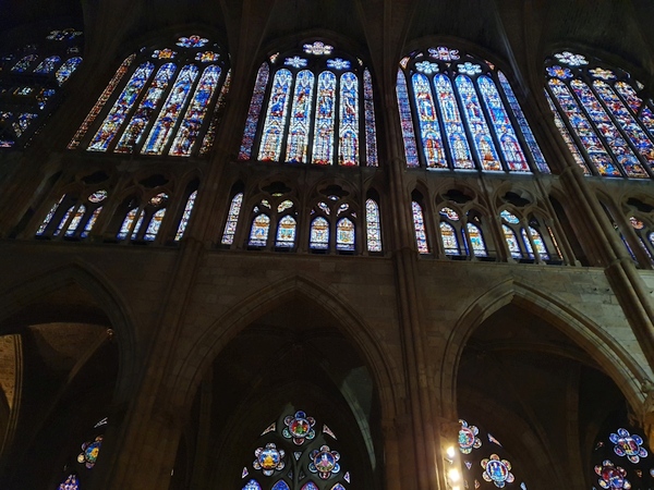 The inside of the Burgos Cathedral. Using new techniques, the architects were able to put windows in the walls and play with light. The story was amazing.
