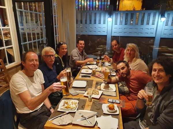 Dinner in town with Fabricio, Elisabeth, Elia and other pilgrims that we had met at the camino.