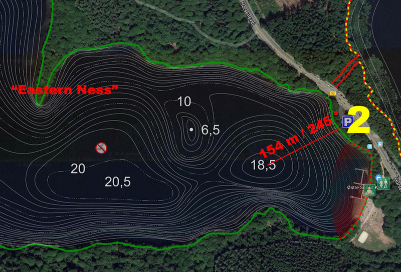 Location of 18.5 meter deep spot in east end